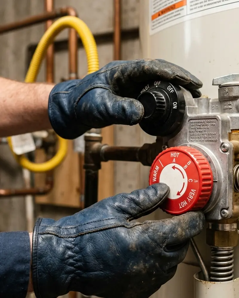 Close-up of Emergency Plumbing work by Water Heater Jockey in Rexford
